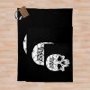 Unus Annus Skull White Throw Blanket Official Unus Annus Merch