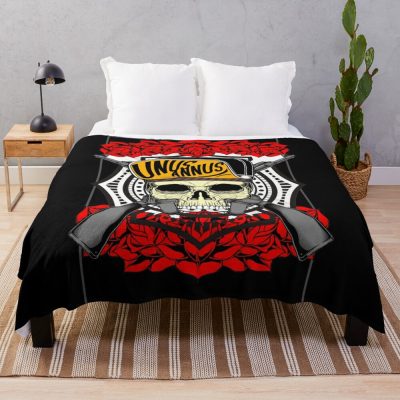 Unus Annus Skull And Roses Throw Blanket Official Unus Annus Merch