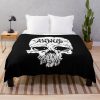 Unus Annus Skull White Throw Blanket Official Unus Annus Merch