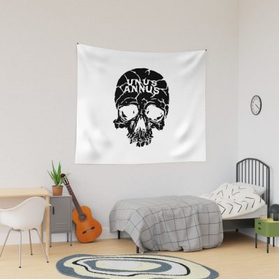 Unus Annus Skull Black Tapestry Official Unus Annus Merch